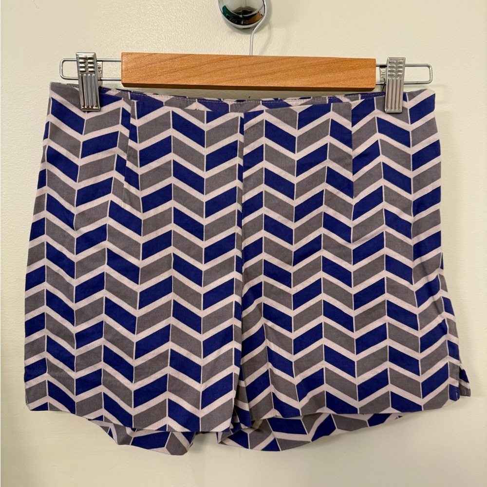 Chevron Patterned Blue and Gray Women's Shorts 💙⚪️🩶